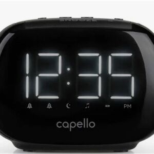 Capello Sleep & Charge Alarm Clock Dual USB Phone Charger AM/FM Radio CR22 - NEW